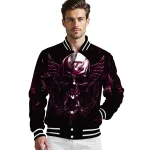 virginia tech hokies skull bite maroon black varsity jacket best selling