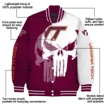 virginia tech hokies skull outline maroon white varsity jacket best selling