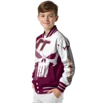 virginia tech hokies skull outline maroon white varsity jacket best selling
