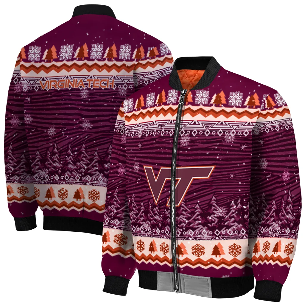 virginia tech hokies snowy pines maroon bomber jacket best selling virginia tech hokies snowy pines maroon bomber jacket best selling