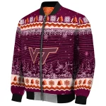 virginia tech hokies snowy pines maroon bomber jacket best selling
