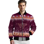 virginia tech hokies snowy pines maroon bomber jacket best selling