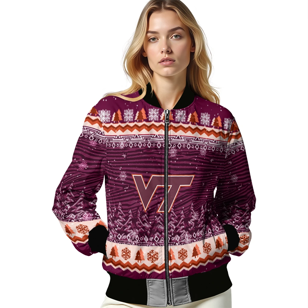 virginia tech hokies snowy pines maroon bomber jacket latest model virginia tech hokies snowy pines maroon bomber jacket latest model