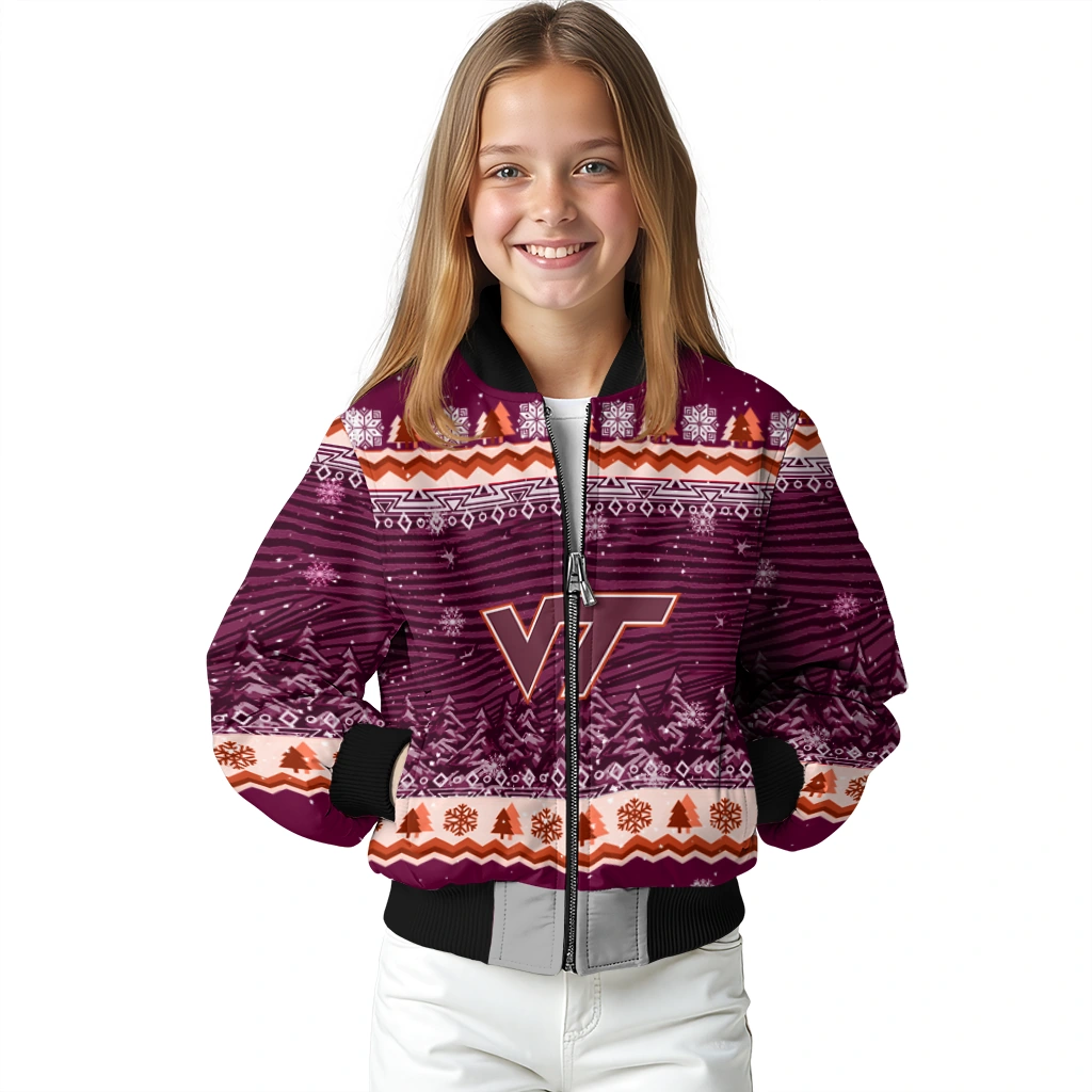 virginia tech hokies snowy pines maroon bomber jacket top rated virginia tech hokies snowy pines maroon bomber jacket top rated