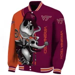 virginia tech hokies spooky grin maroon varsity jacket best selling