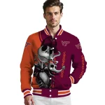 virginia tech hokies spooky grin maroon varsity jacket best selling