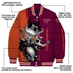 virginia tech hokies spooky grin maroon varsity jacket best selling