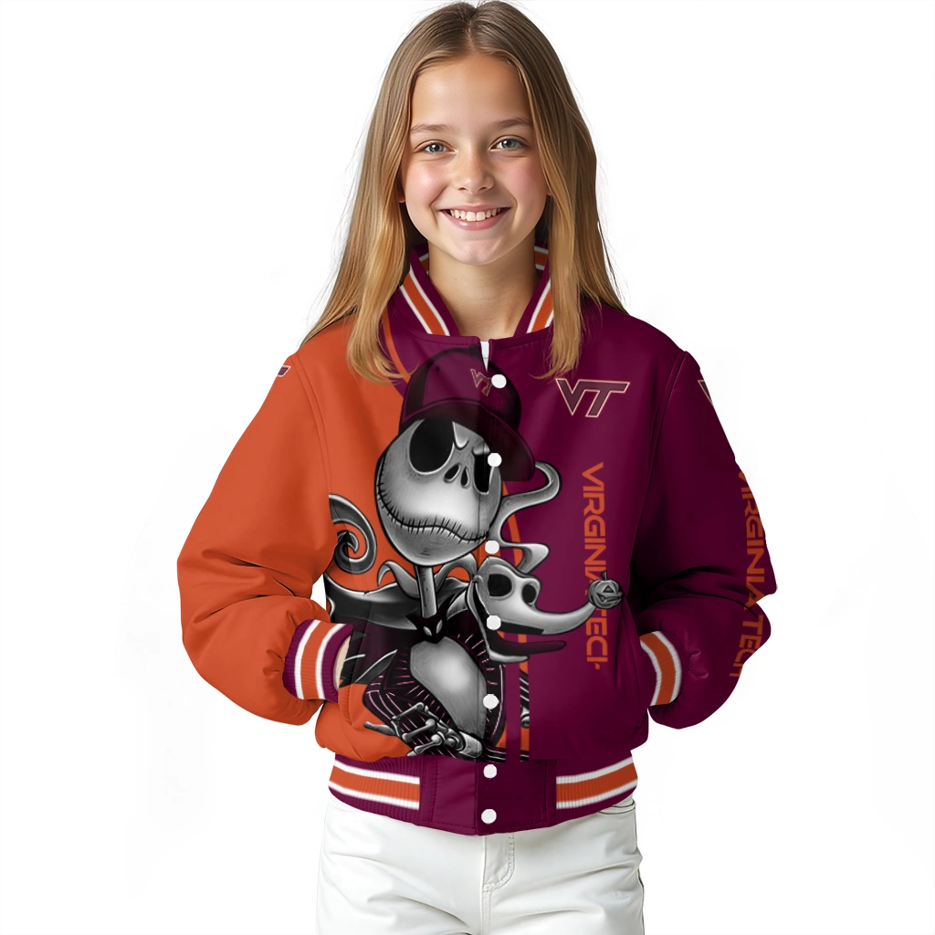 virginia tech hokies spooky grin maroon varsity jacket top rated virginia tech hokies spooky grin maroon varsity jacket top rated
