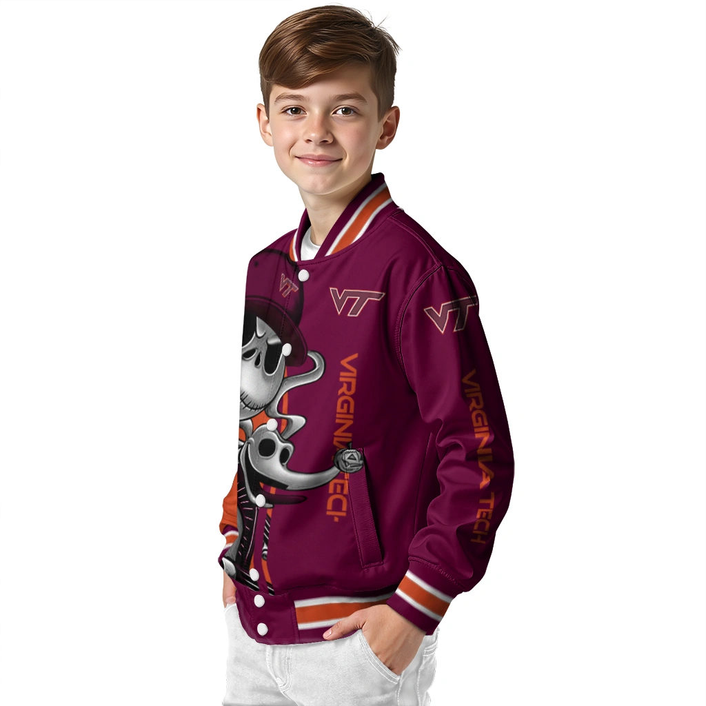 virginia tech hokies spooky grin maroon varsity jacket trendy virginia tech hokies spooky grin maroon varsity jacket trendy
