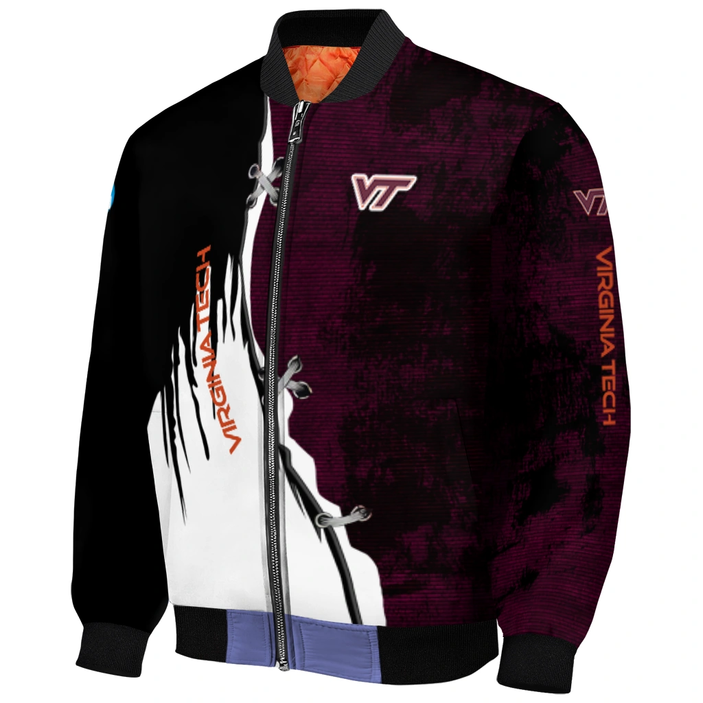 virginia tech hokies torn texture print maroon black bomber jacket fashion forward virginia tech hokies torn texture print maroon black bomber jacket fashion forward