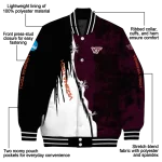 virginia tech hokies torn texture print maroon black varsity jacket best selling