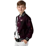virginia tech hokies torn texture print maroon black varsity jacket best selling