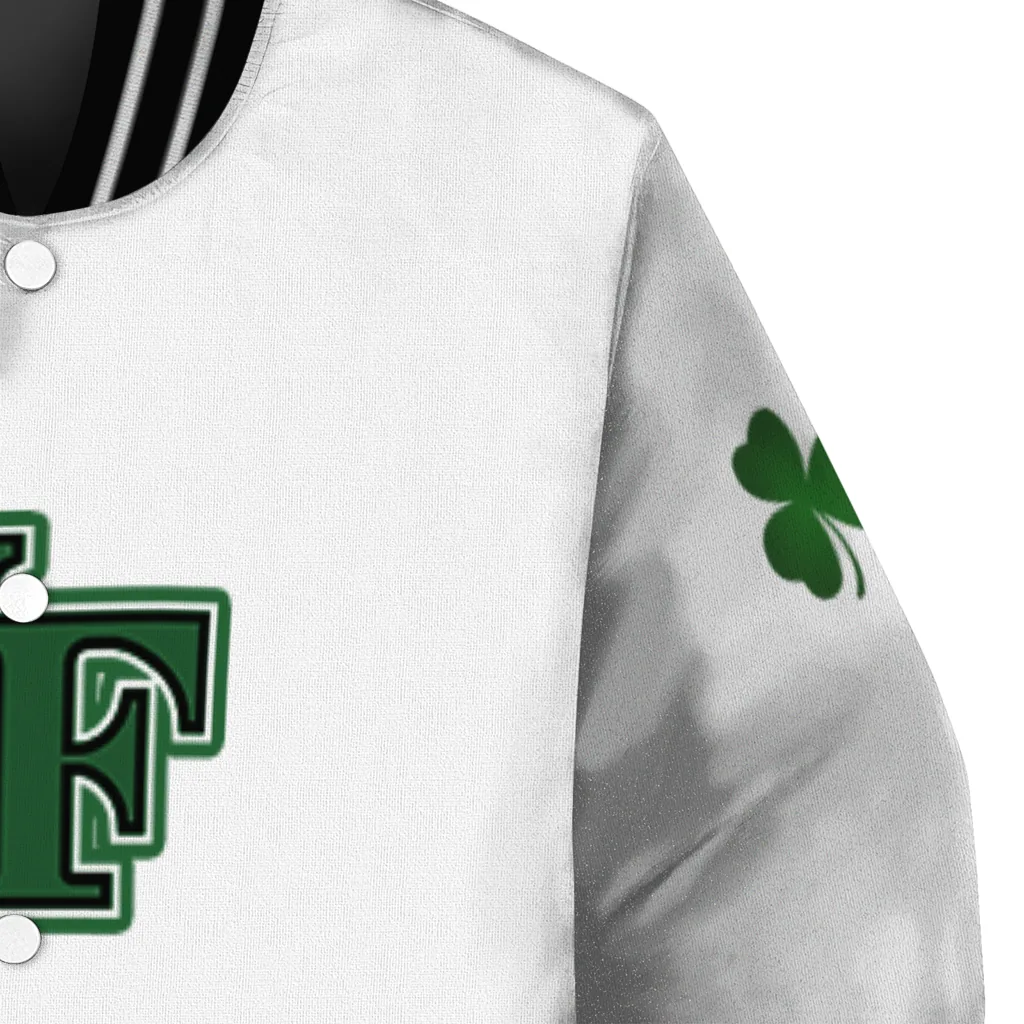 wake forest demon deacons clovers pattern white green varsity jacket premium grade wake forest demon deacons clovers pattern white green varsity jacket premium grade