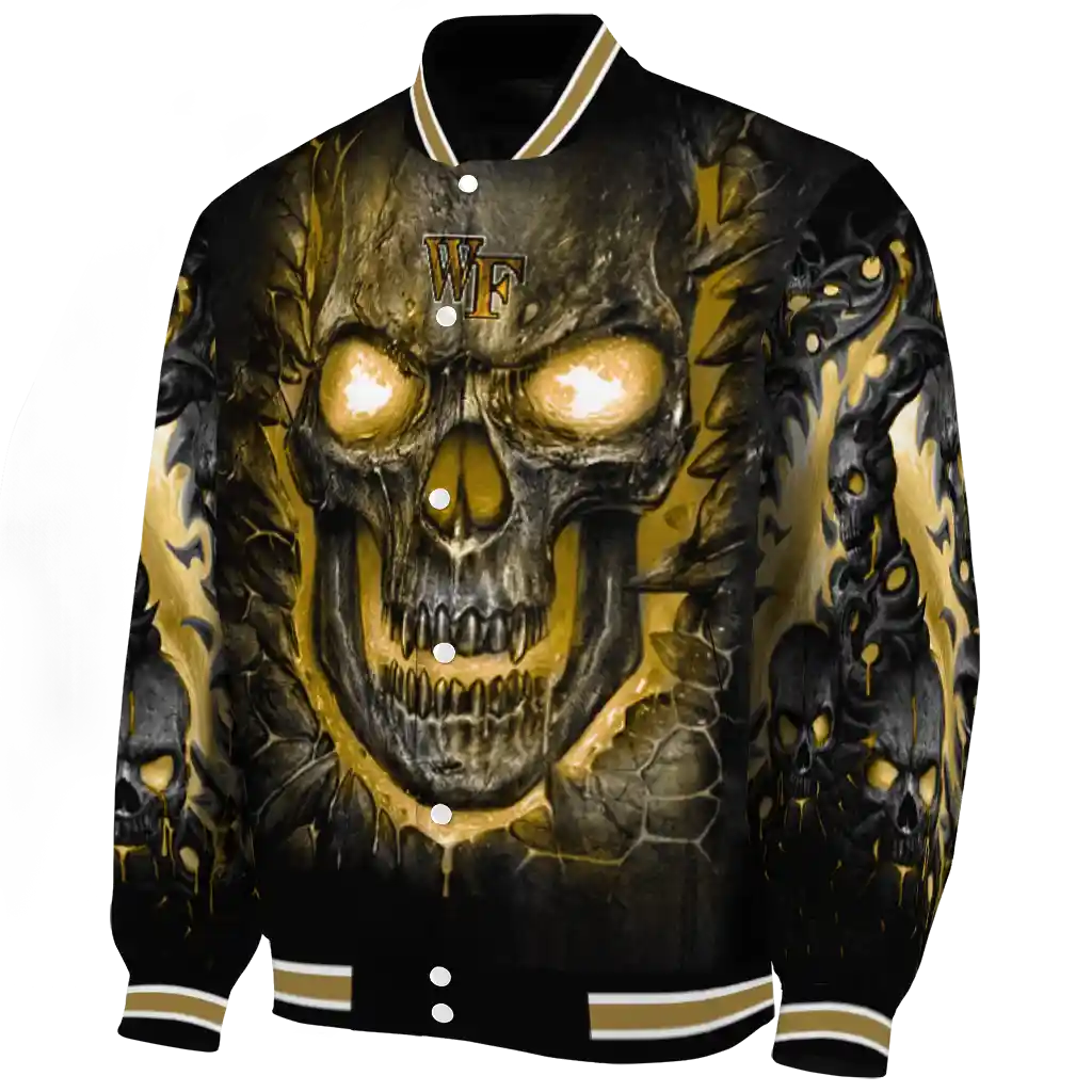 wake forest demon deacons inferno skull gold black varsity jacket best selling wake forest demon deacons inferno skull gold black varsity jacket best selling