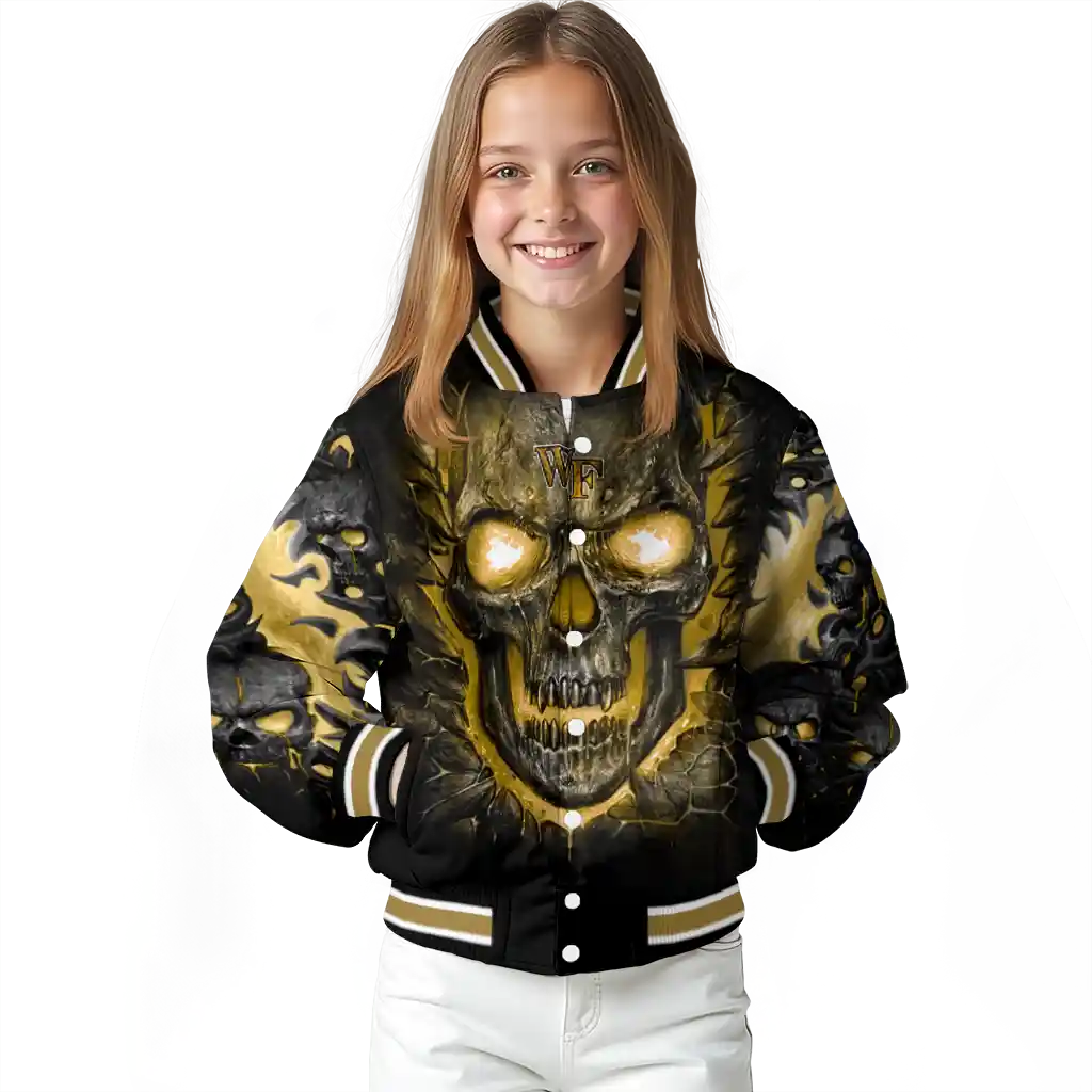 wake forest demon deacons inferno skull gold black varsity jacket top rated wake forest demon deacons inferno skull gold black varsity jacket top rated