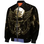 wake forest demon deacons skull bite gold black bomber jacket best selling