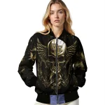 wake forest demon deacons skull bite gold black bomber jacket best selling