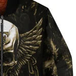 wake forest demon deacons skull bite gold black bomber jacket best selling