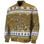 wake forest demon deacons snowy pines gold varsity jacket best selling