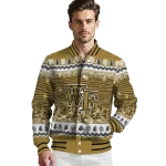 wake forest demon deacons snowy pines gold varsity jacket best selling