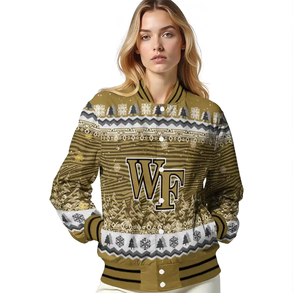 wake forest demon deacons snowy pines gold varsity jacket latest model wake forest demon deacons snowy pines gold varsity jacket latest model