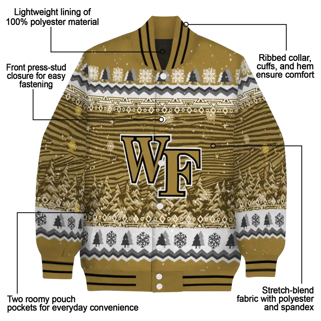 wake forest demon deacons snowy pines gold varsity jacket new arrival wake forest demon deacons snowy pines gold varsity jacket new arrival