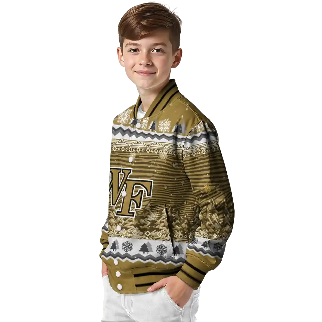 wake forest demon deacons snowy pines gold varsity jacket trendy wake forest demon deacons snowy pines gold varsity jacket trendy