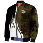 wake forest demon deacons torn texture print gold black bomber jacket best selling