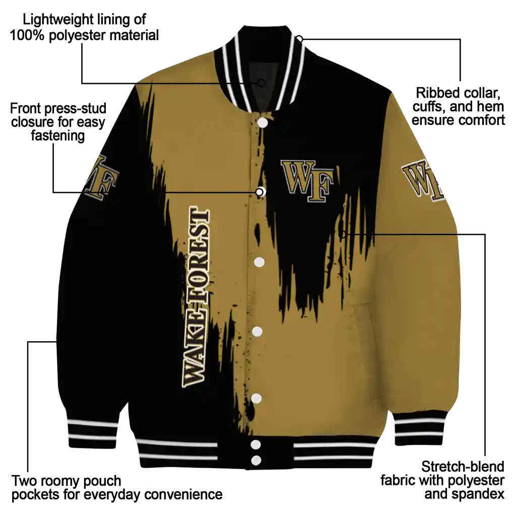 wake forest demon deacons urban mark gold varsity jacket new arrival wake forest demon deacons urban mark gold varsity jacket new arrival