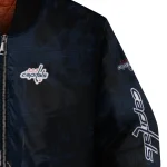 washington capitals distressed slash blue black bomber jacket best selling