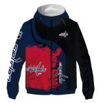 washington capitals hex grid texture blue black windbreaker jacket best selling