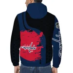 washington capitals hex grid texture blue black windbreaker jacket best selling