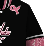 washington capitals pink ribbon black pink varsity jacket best selling