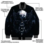 washington capitals skull bite blue black varsity jacket best selling
