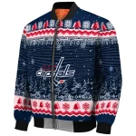 washington capitals snowy pines blue bomber jacket best selling