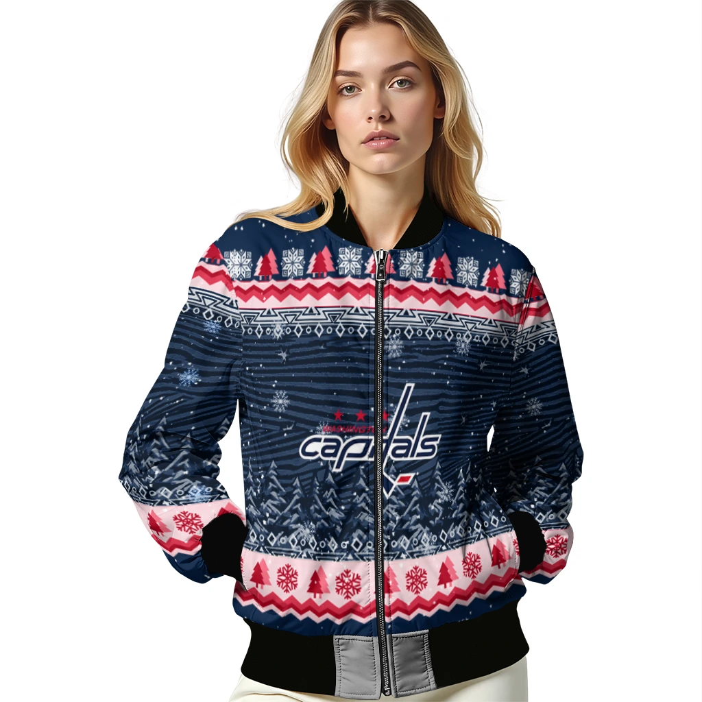 washington capitals snowy pines blue bomber jacket latest model washington capitals snowy pines blue bomber jacket latest model