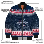washington capitals snowy pines blue bomber jacket best selling