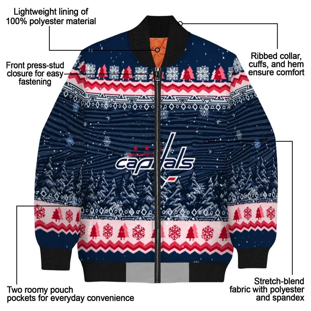 washington capitals snowy pines blue bomber jacket new arrival washington capitals snowy pines blue bomber jacket new arrival