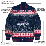 washington capitals snowy pines blue varsity jacket best selling