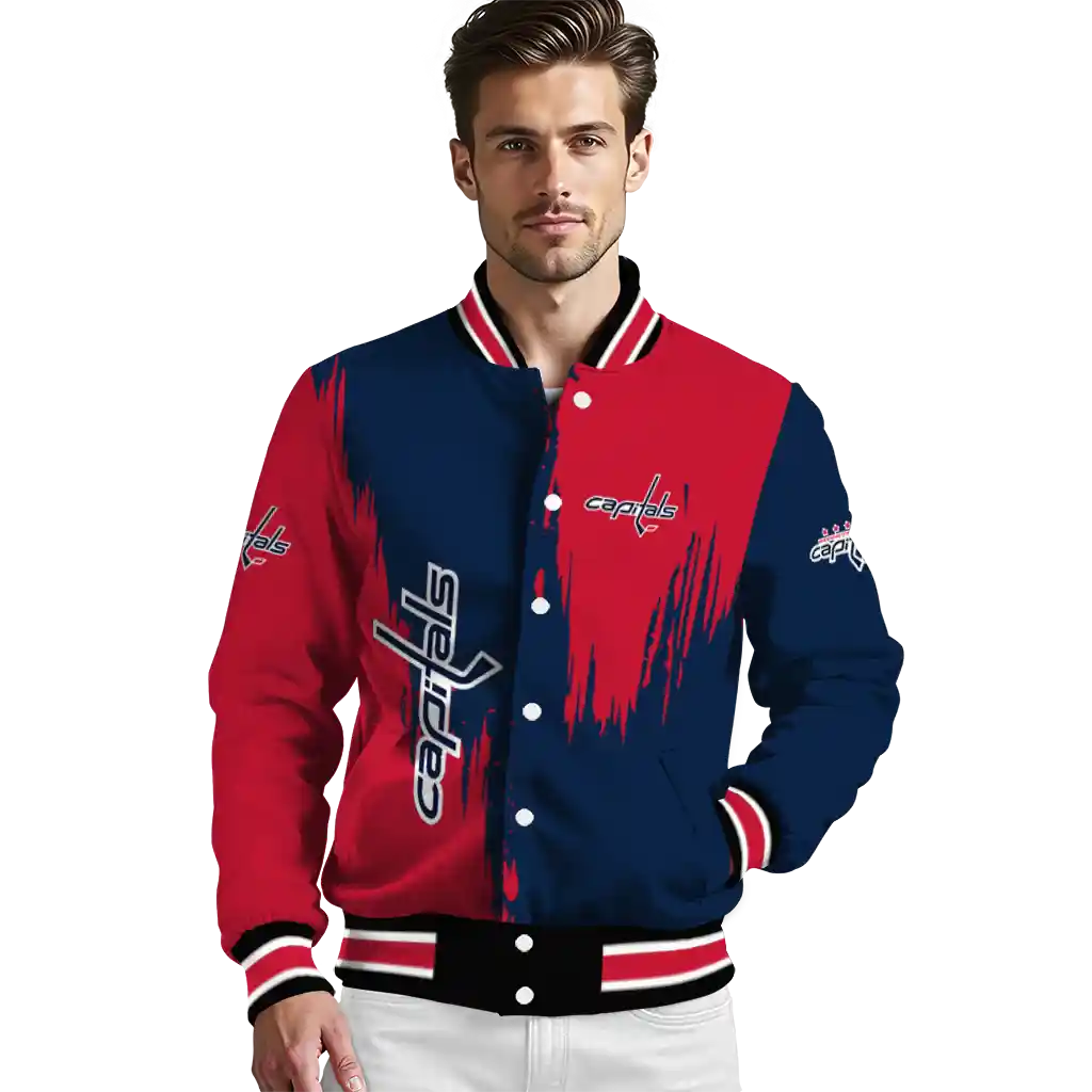 washington capitals urban mark blue varsity jacket high quality washington capitals urban mark blue varsity jacket high quality