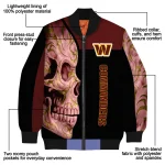 washington commanders fire skull burgundy black bomber jacket best selling
