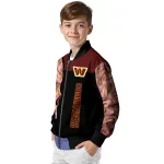 washington commanders fire skull burgundy black bomber jacket best selling