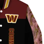 washington commanders fire skull burgundy black varsity jacket best selling