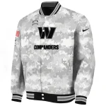 washington commanders gray camouflage gray varsity jacket best selling