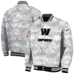 washington commanders gray camouflage gray varsity jacket best selling