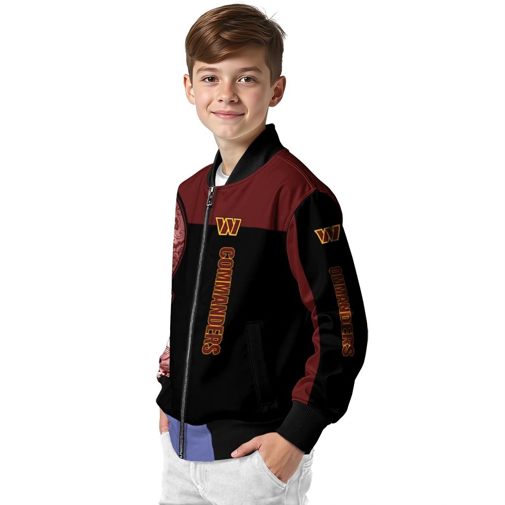 washington commanders intricate skull burgundy black bomber jacket trendy washington commanders intricate skull burgundy black bomber jacket trendy