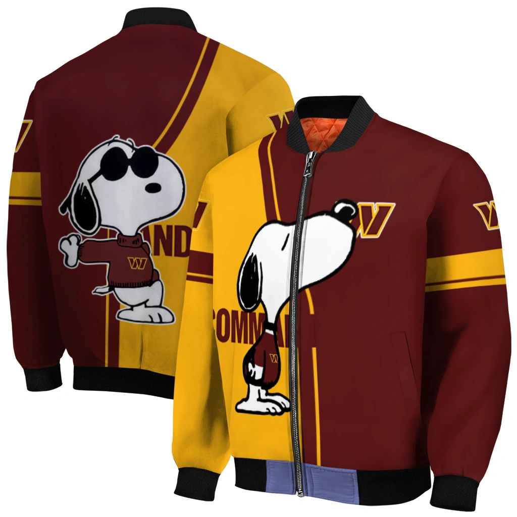 washington commanders snoopy attitude burgundy bomber jacket best selling washington commanders snoopy attitude burgundy bomber jacket best selling