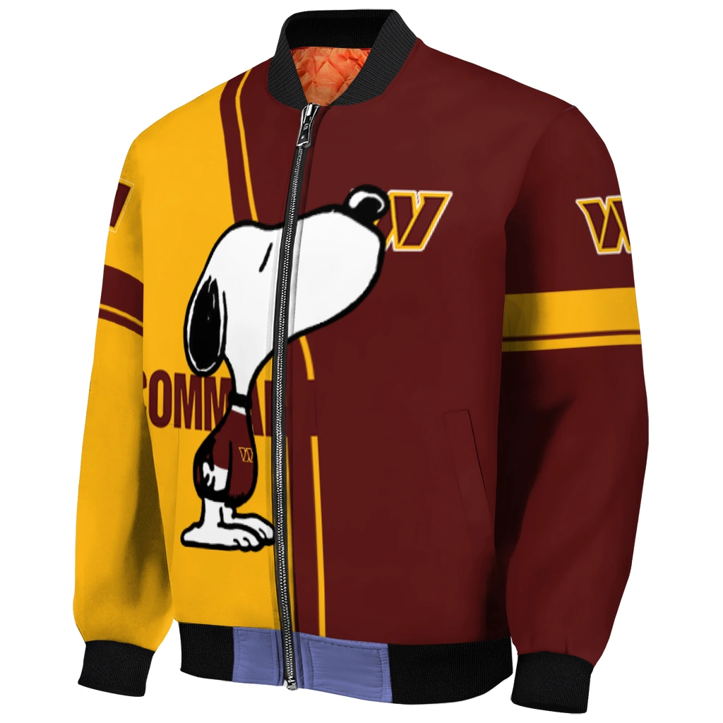 washington commanders snoopy attitude burgundy bomber jacket fashion forward washington commanders snoopy attitude burgundy bomber jacket fashion forward