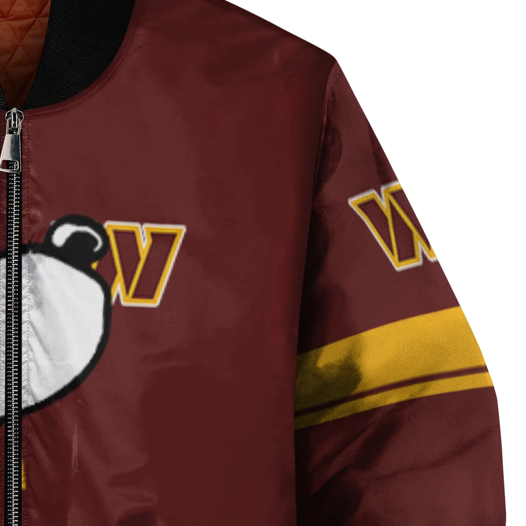 washington commanders snoopy attitude burgundy bomber jacket premium grade washington commanders snoopy attitude burgundy bomber jacket premium grade