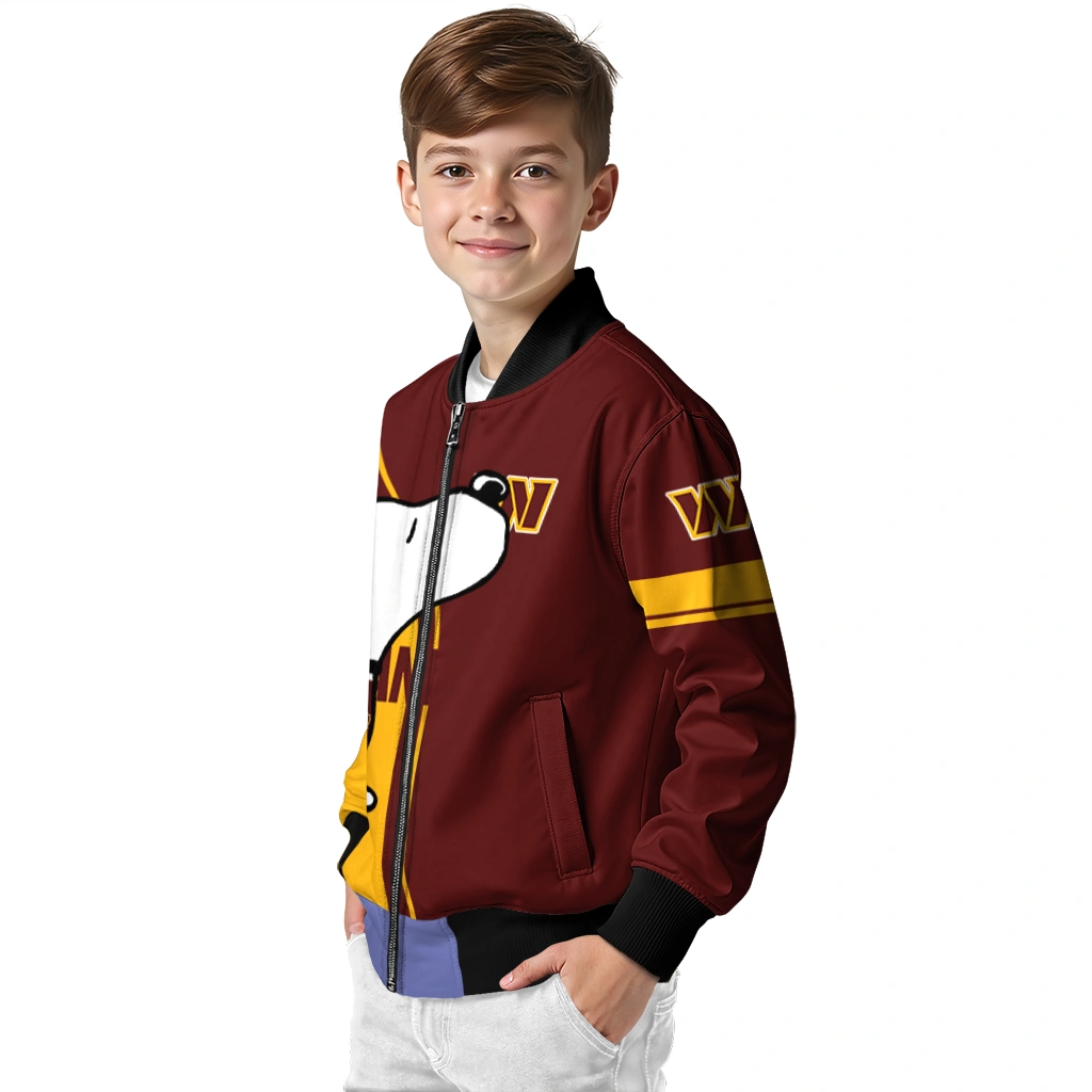 washington commanders snoopy attitude burgundy bomber jacket trendy washington commanders snoopy attitude burgundy bomber jacket trendy